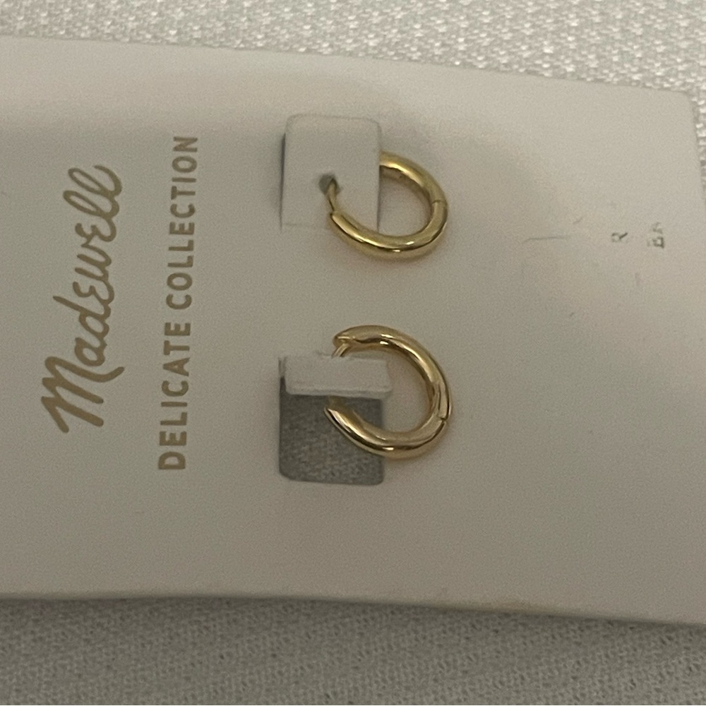 Madewell Demi-Fine Huggie Hoop Earrings New - Picture 9 of 11